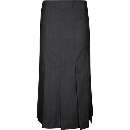 Melange Stripe Midi Skirt , female, Sizes: S - Ganni - Modalova