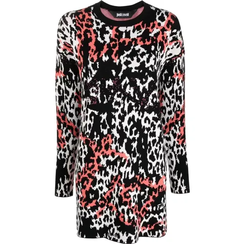 Multicolour Mini Dress with Long Sleeves , female, Sizes: L, M, S - Just Cavalli - Modalova