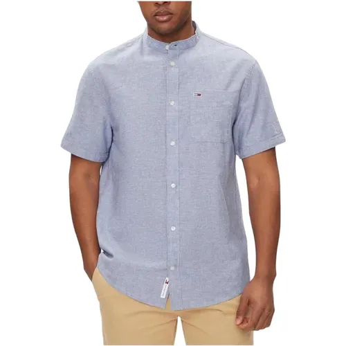 Short Sleeve Linen Shirt Spring/Summer Collection , male, Sizes: L, M, S, XL - Tommy Jeans - Modalova