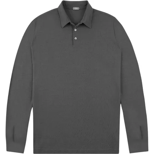 Long Sleeve Ice Cotton Polo Shirt , male, Sizes: M, 2XL, S - Zanone - Modalova