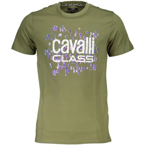 Printed Logo Tee Short Sleeve , male, Sizes: 2XL, XL, L - Cavalli Class - Modalova