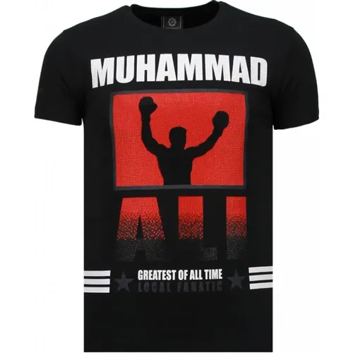 Muhammad Ali Rhinestone - Herren T-Shirt - 5762Z , Herren, Größe: S - Local Fanatic - Modalova