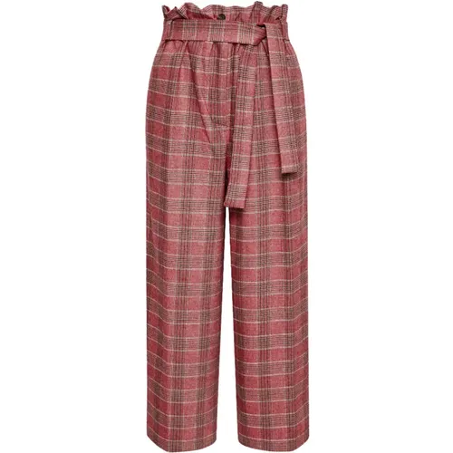 Flanellhose mit Prince-of-Wales-Muster , Damen, Größe: M - pinko - Modalova