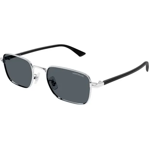Silver Blue Sunglasses Stylish Model , male, Sizes: 53 MM - Montblanc - Modalova