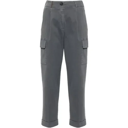 Grey Trousers for Women , female, Sizes: 2XS, L - PESERICO - Modalova