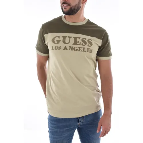 Besticktes Logo Regular T-Shirt , Herren, Größe: L - Guess - Modalova
