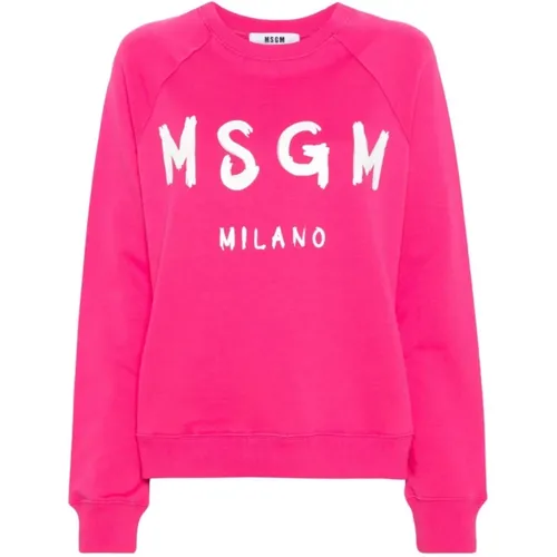 Fucsia Sweatshirt , Damen, Größe: S - MSGM - Modalova