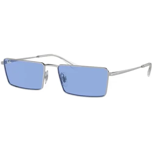 Stylish Silver Blue Sunglasses , unisex, Sizes: 59 MM, 56 MM - Ray-Ban - Modalova