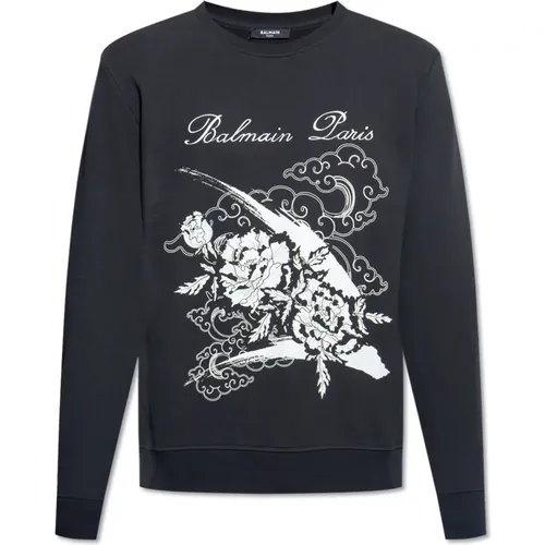 Bedruckter Sweatshirt , Herren, Größe: L - Balmain - Modalova