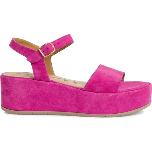 Suede Casual Open Sandals , female, Sizes: 6 UK, 7 UK, 4 UK, 5 UK, 8 UK - tamaris - Modalova