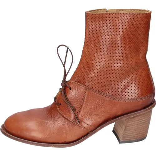 Vintage Leather Ankle Boots for Women , female, Sizes: 4 UK - Moma - Modalova