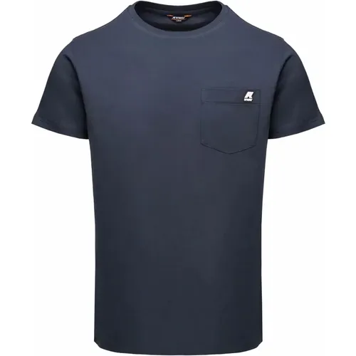 Stilvolles Blaues T-Shirt für Männer , Herren, Größe: 2XL - K-way - Modalova