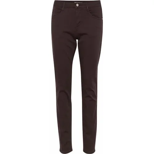 Twill Pant - Coco Fit Chocolate Plum , female, Sizes: W28 L34, W24 L32, W32 L34, W26 L32 - Cream - Modalova