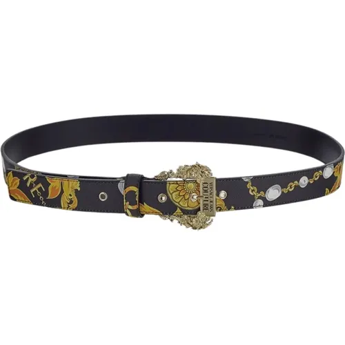 Slim Baroque Chain Print Belt , female, Sizes: 70 CM - Versace Jeans Couture - Modalova