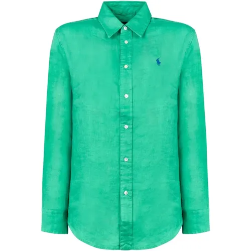 Grünes Leinen Polo Shirt - Polo Ralph Lauren - Modalova