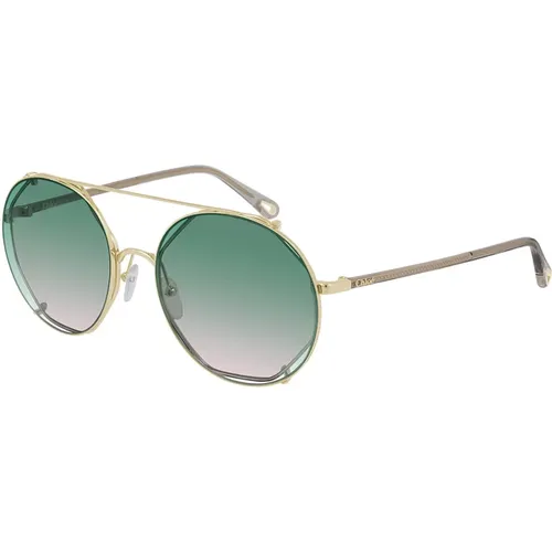 Grüne Linse Sonnenbrille , Damen, Größe: 57 MM - Chloé - Modalova