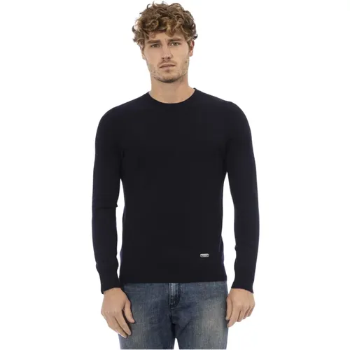 Trendiger Pullover mit Langen Ärmeln und Rundhalsausschnitt , Herren, Größe: 2XL - Baldinini - Modalova