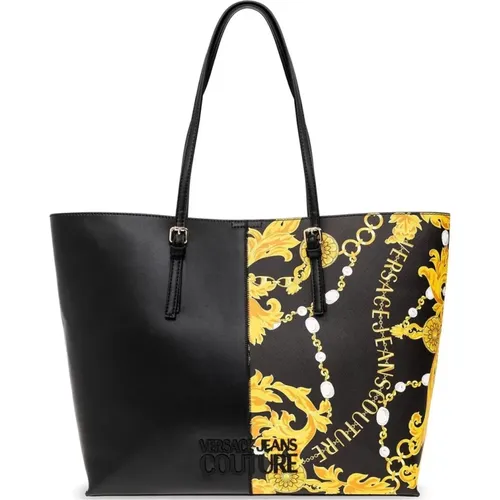 Barockdruck Einkaufstasche mit abnehmbarer Tasche , Damen, Größe: ONE Size - Versace Jeans Couture - Modalova