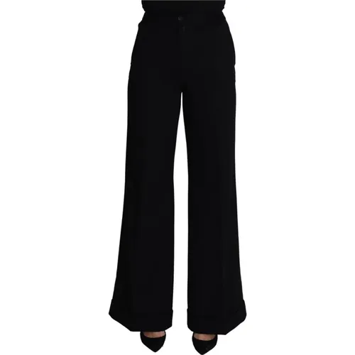 Cashmere Wide Leg Women Trouser Pants - Dolce & Gabbana - Modalova