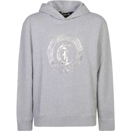 Grauer Sweatshirt Aw24 Herrenmode , Herren, Größe: S - Just Cavalli - Modalova