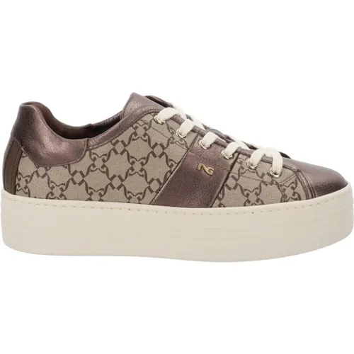 Leather Womens Sneakers Stylish Comfort , female, Sizes: 3 UK, 5 UK, 6 UK, 4 UK - Nerogiardini - Modalova