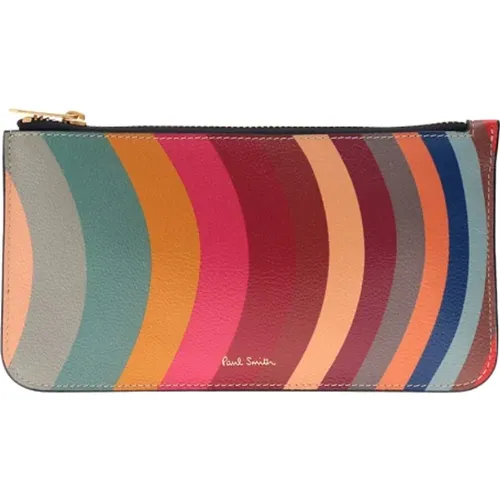 Swirl Print Zip Purse in Leather , female, Sizes: ONE SIZE - Paul Smith - Modalova