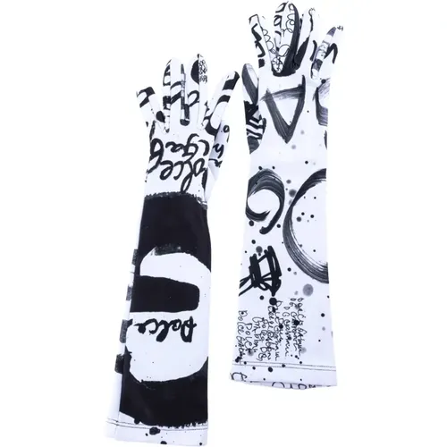 Printed Evening Gloves for Women , female, Sizes: M - Dolce & Gabbana - Modalova