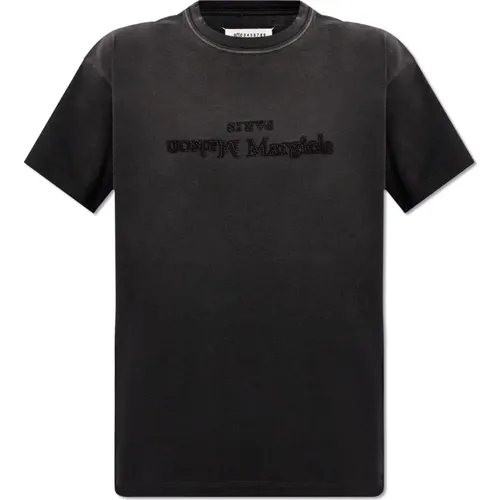 T-shirt with logo , female, Sizes: S, L, M - Maison Margiela - Modalova