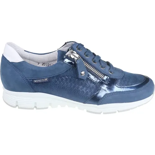 Blaue Damen Sneaker - Ylona , Damen, Größe: 38 1/2 EU - mephisto - Modalova