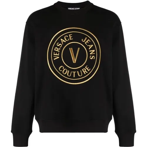 Schwarzer Sweatshirt Ss24 Herrenmode , Herren, Größe: XL - Versace Jeans Couture - Modalova