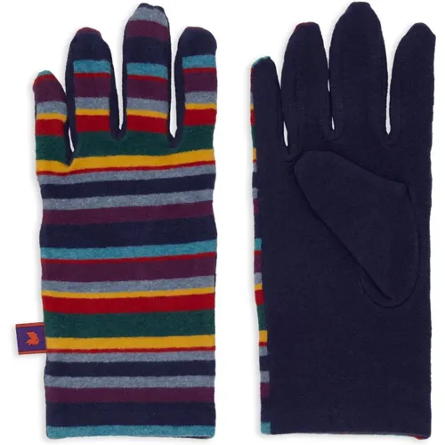 Blau Fleece Handschuhe mit Streifen , Herren, Größe: ONE Size - Gallo - Modalova