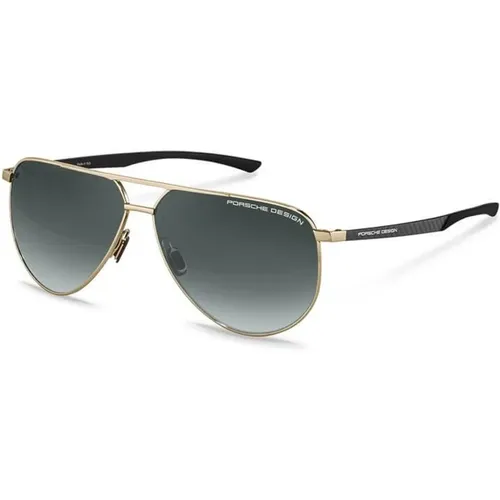 Sonnenbrille mit goldener Front und grauen Gläsern - Porsche Design - Modalova