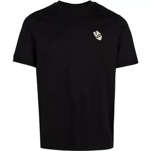 Logo-besticktes Baumwoll-T-Shirt , Herren, Größe: L - Emporio Armani - Modalova
