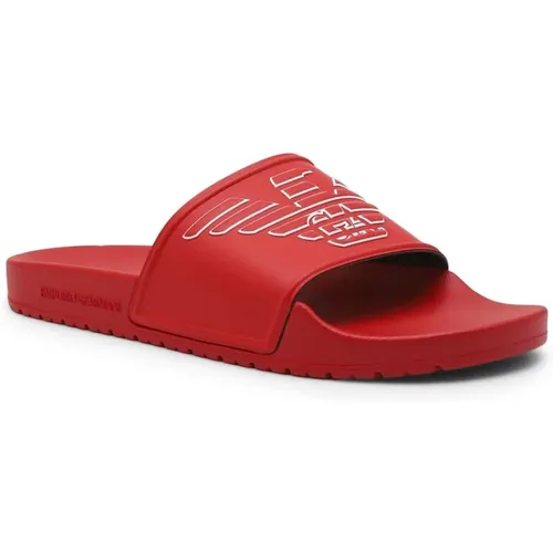 Mutige Logo Print PVC Sliders - Emporio Armani - Modalova