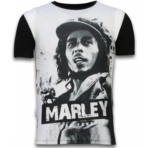 Bob Marley Schwarz Und Weiß - Herren T-Shirt - 11-6254Z - Local Fanatic - Modalova