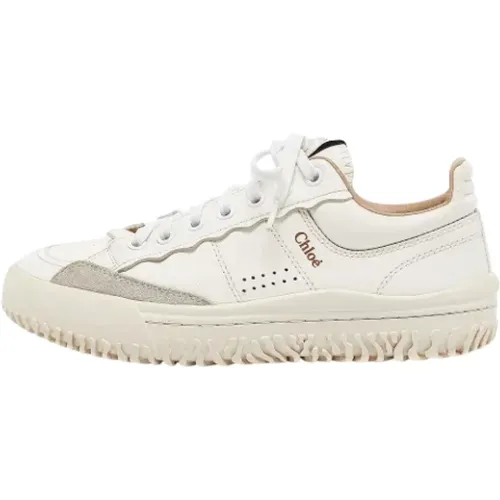 Pre-owned Leather sneakers , female, Sizes: 4 UK - Chloé Pre-owned - Modalova