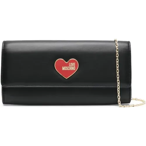 Heart Bag with Chain Strap , female, Sizes: ONE SIZE - Love Moschino - Modalova