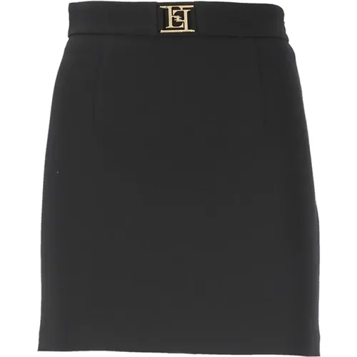 Skirt with Side Zip , female, Sizes: L - Elisabetta Franchi - Modalova