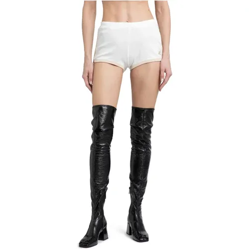 Weiße Kontrast Mini Shorts , Damen, Größe: M - Courrèges - Modalova