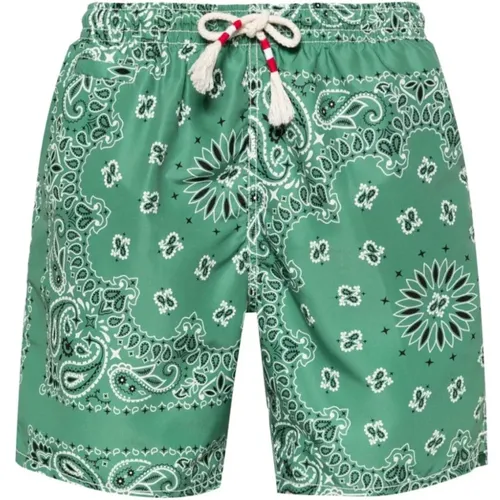 Green Sea Clothing Bandana Print Shorts , male, Sizes: XL, L, M - MC2 Saint Barth - Modalova