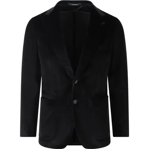 Velvet Single-Breasted Blazer , male, Sizes: L - Tagliatore - Modalova