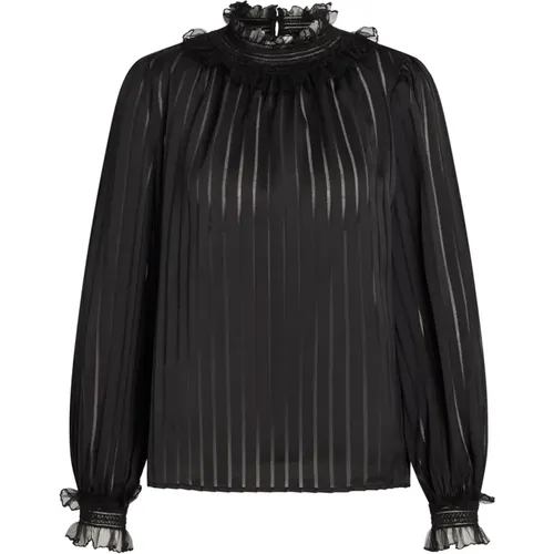 Elegante Schwarze Spitzenbluse , Damen, Größe: S - RUE de FEMME - Modalova