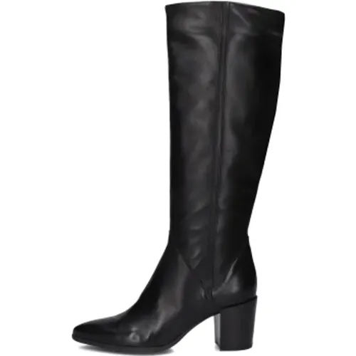 Elegante Schwarze Lederstiefel , Damen, Größe: 38 EU - Notre-v - Modalova