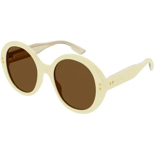 Gelb Braune Sonnenbrille , Damen, Größe: 54 MM - Gucci - Modalova
