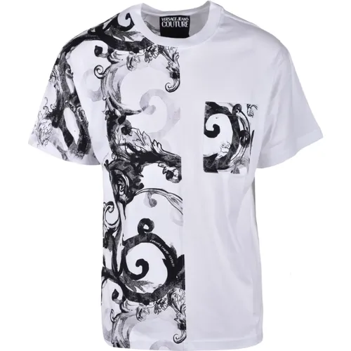 Baumwoll-T-Shirt mit stilvollem Design , Herren, Größe: 3XL - Versace Jeans Couture - Modalova