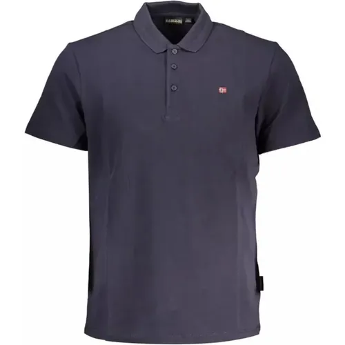 Embroidered Polo Shirt with 3-Button Detail , male, Sizes: XL, M, 2XL, L, S - Napapijri - Modalova