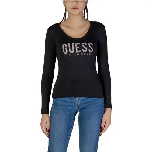 Langarm Baumwoll T-Shirt Kollektion , Damen, Größe: L - Guess - Modalova