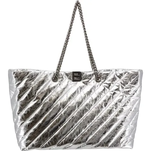 Silver Leather Shoulder Bag , female, Sizes: ONE SIZE - Balenciaga - Modalova