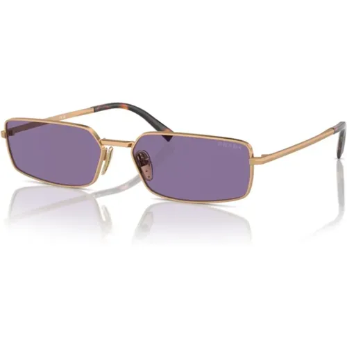 Rechteckige Metallsonnenbrille , Damen, Größe: 53 MM - Prada - Modalova