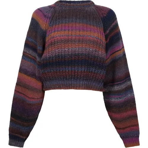 Farbenfroher Crop Pullover , Damen, Größe: M - Jane Lushka - Modalova